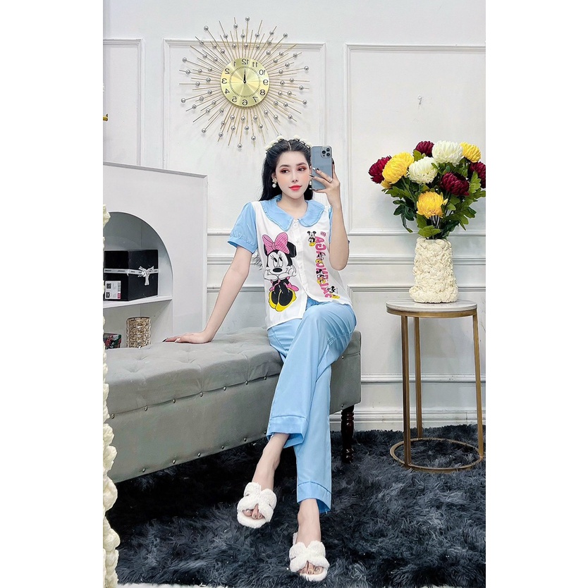 ĐỒ BỘ NỮ SANG TRỌNG VẢI KATE LỤA  pijama tay ngắn nhiều loại siêu xinh freesize dưới 57 kí