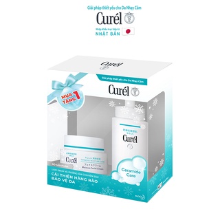 Kem Dưỡng Da Cấp Ẩm Chuyên Sâu 40g Curel + Tặng Sữa Rửa Mặt Dạng Bọt 90ml Curel & Sample mẫu thử Curel