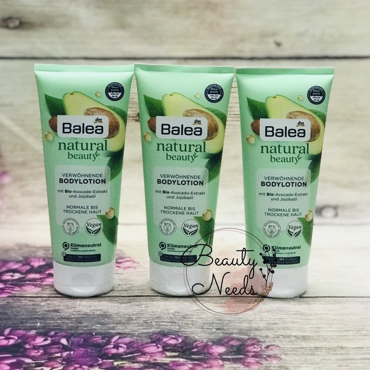 Sữa dưỡng thể Balea Natural Beauty Chiết xuất bơ hữu cơ & dầu Jojoba, 200 ml hàng Đức đủ bill
