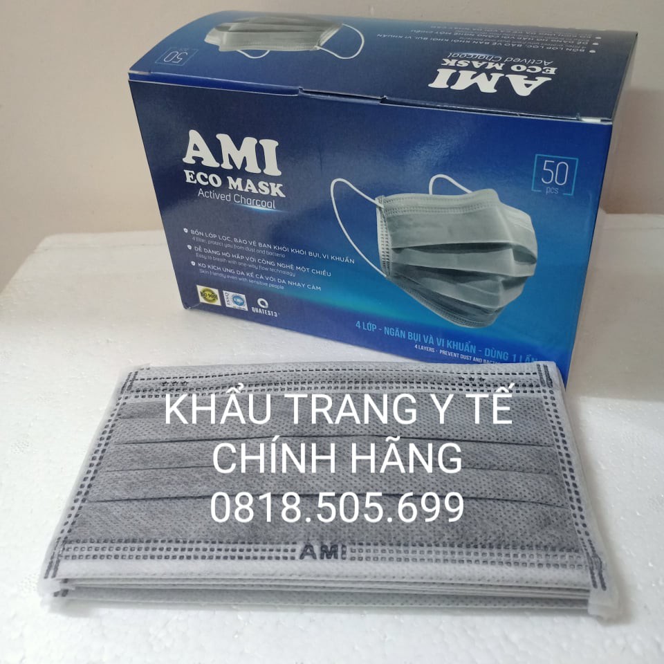 Khẩu trang than hoạt tính AMI (Màu xám)