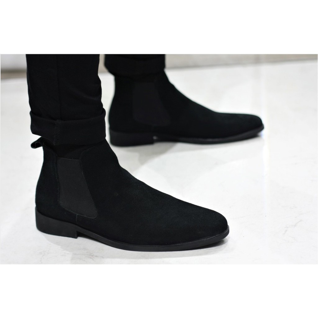 Giày chelsea boot cổ cao da bò lộn  (2H - 56) | WebRaoVat - webraovat.net.vn