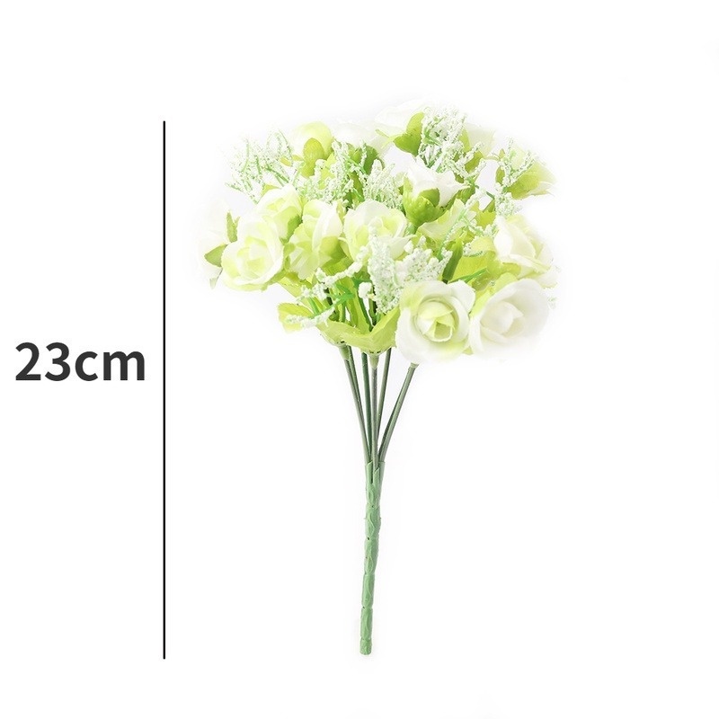 1 Nhánh 21 Đầu Hoa Hồng Nhân Tạo Trang Trí Nhà Cửa, Văn Phòng