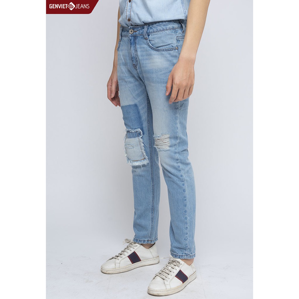 X1103J722 - Quần Dài GENVIET Jeans Nam Phối Xước | BigBuy360 - bigbuy360.vn