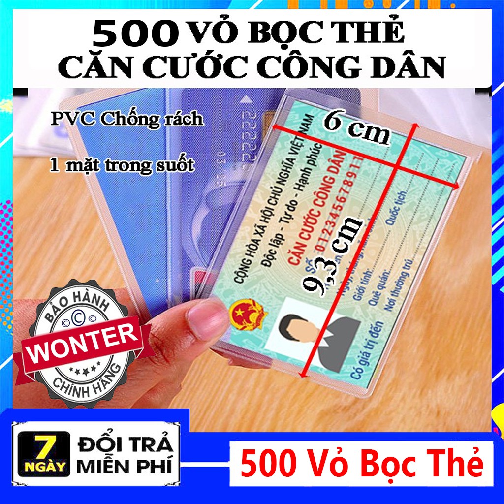 500 VỎ BỌC THẺ ATM, THẺ SINH VIÊN, THẺ CĂN CƯỚC, BẰNG LÁI XE,...