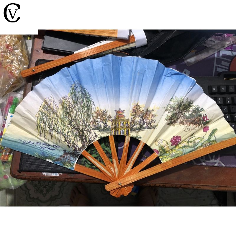 Quạt Vải, Quạt Giấy Giá Siêu Rẻ 30cm