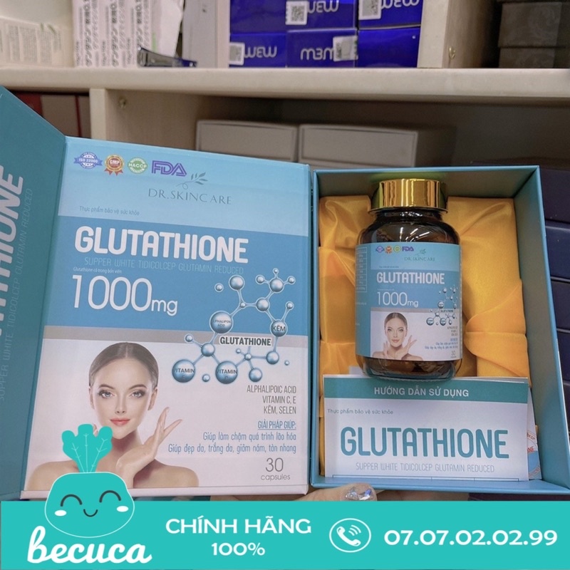 Viên uống trắng da mờ nám Glutathione Dr.Skincare 1000mg