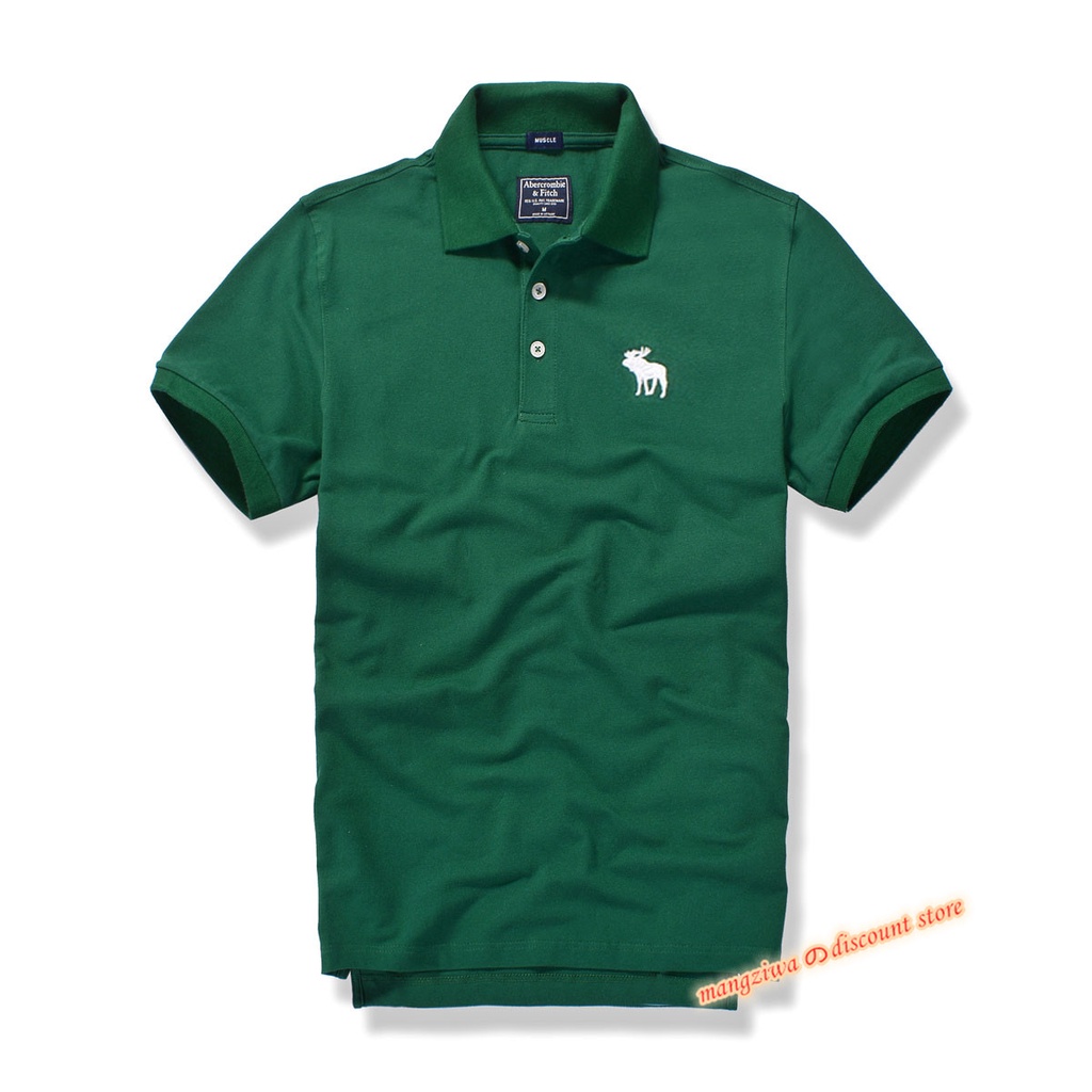 abercrombie men polo shirt Áo Thun Nam polo Màu Xanh Lá Cây cotton