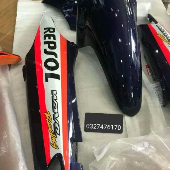 Bộ nhựa dàn áo xe WAVE RS cam zin honda luôn tem repsol
