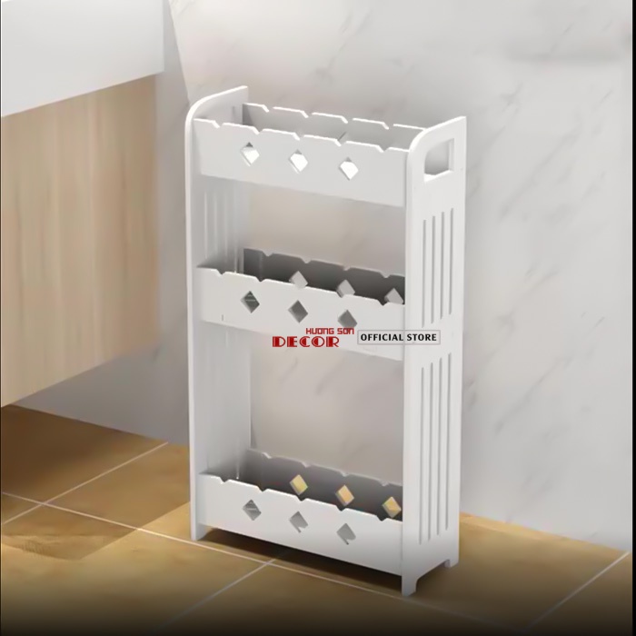 Kệ nhà tắm phòng bếp gỗ PVC tiện dụng cho việc đựng đồ trong nhà KNT