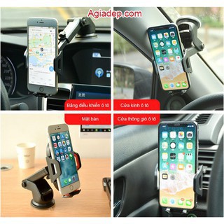 Giá đỡ điện thoại trên ô tô gắn taplo dán kính, Giá đỡ điện thoại ô tô hút chân không dán kính xe hơi xoay 360 | BigBuy360 - bigbuy360.vn