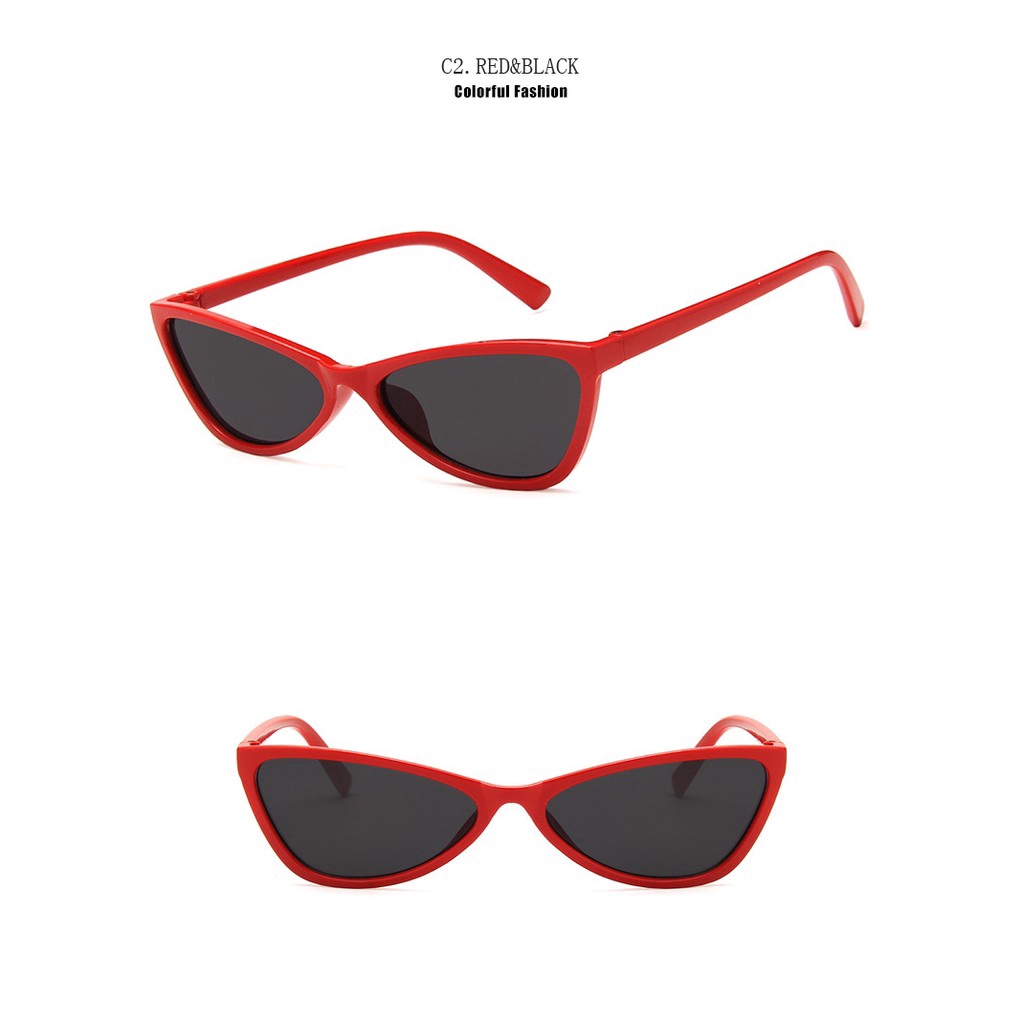 Kính mát mắt mèo trắng đen chống tia UV400 dành cho nữ Samjune