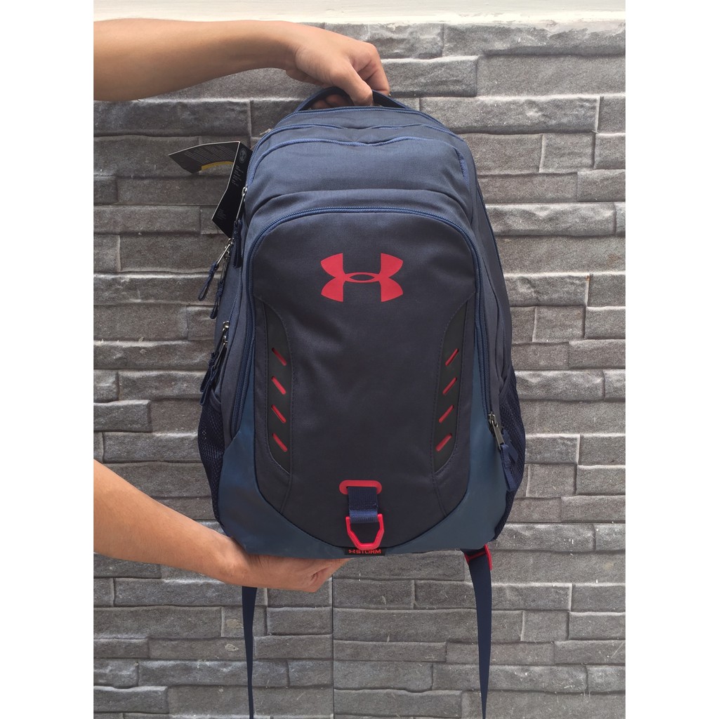 Balo Under Armour Storm Recruit 2.0 Laser màu xanh đen logo đỏ