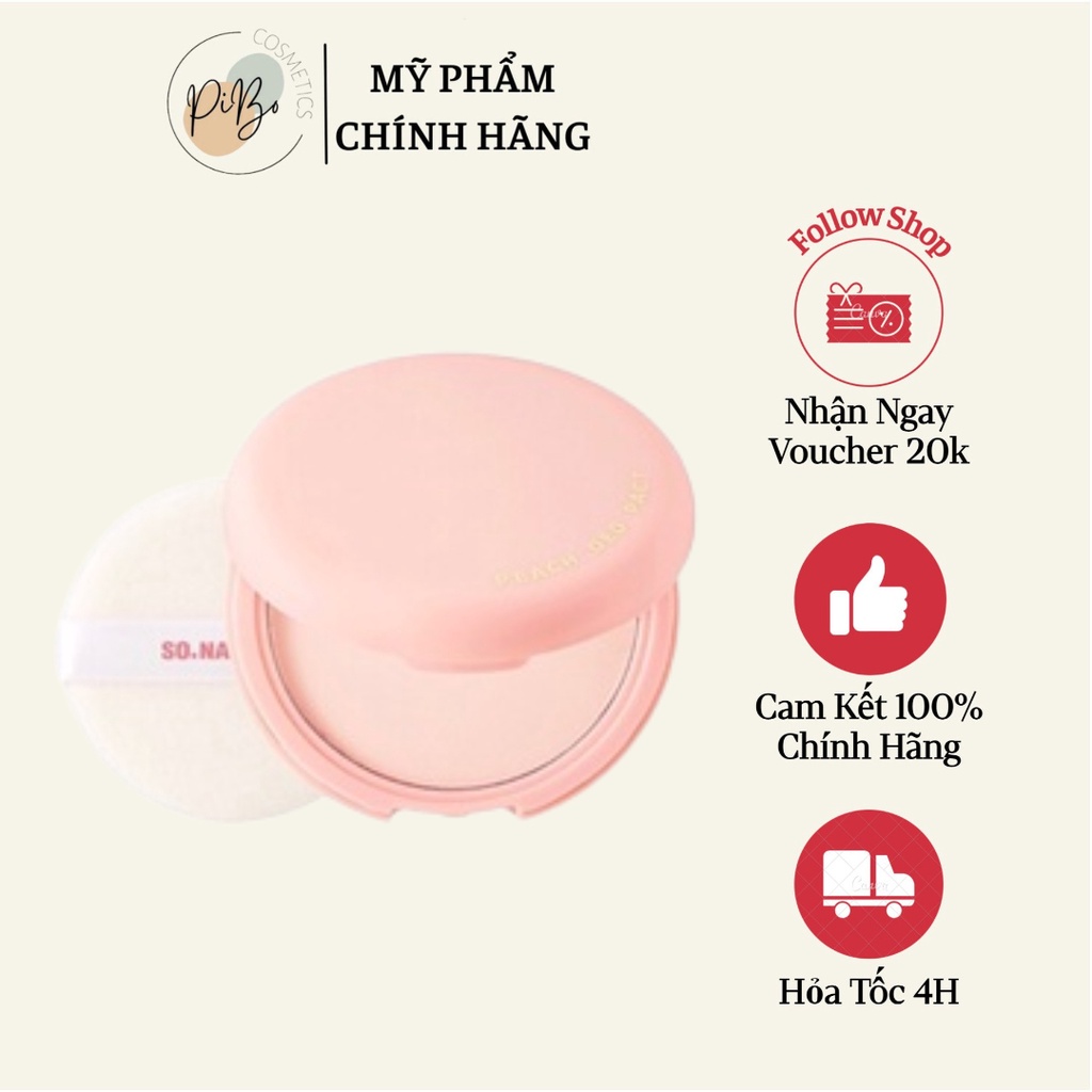 Phấn nách bột khô chiết xuất đào Peach Deo Pact SO NATURAL