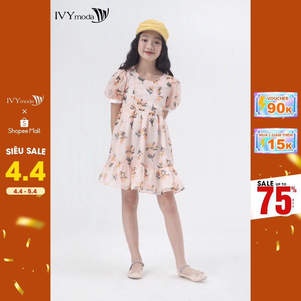 [NHẬP WABRTL5 GIẢM 10% TỐI ĐA 50K ĐH 250K ]Đầm voan xòe bé gái IVY moda MS 48G0994