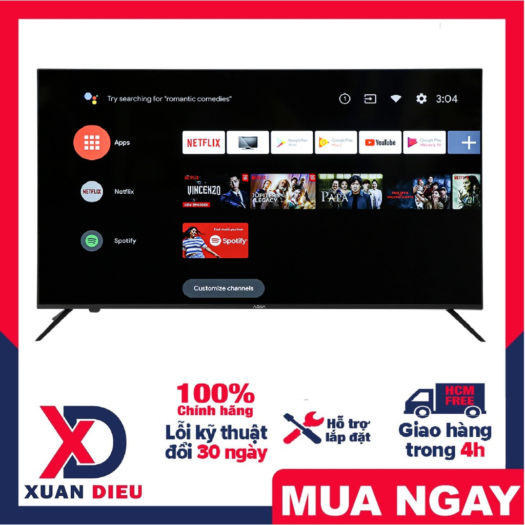 Android Tivi AQUA 4K 50 inch LE50AQT6600UG Google Assistant có tiếng ViệtTìm kiếm giọng nói trên YouTube bằng tiếng Việt