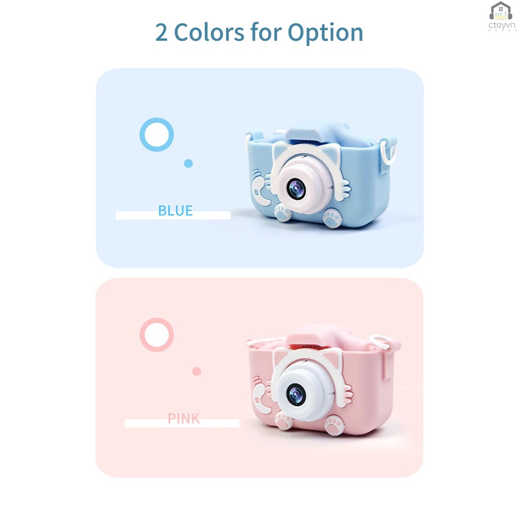Camera kỹ thuật số 20MP 1080P HD dễ thương có thể sạc lại màn hình 1.9 Inch 32GB hỗ trợ thẻ nhớ cho bé 3-10
 | BigBuy360 - bigbuy360.vn