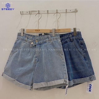 [SJ0515] Quần short jeans khuy cài lệch xắn gấu (Có sẵn/Ảnh thật)