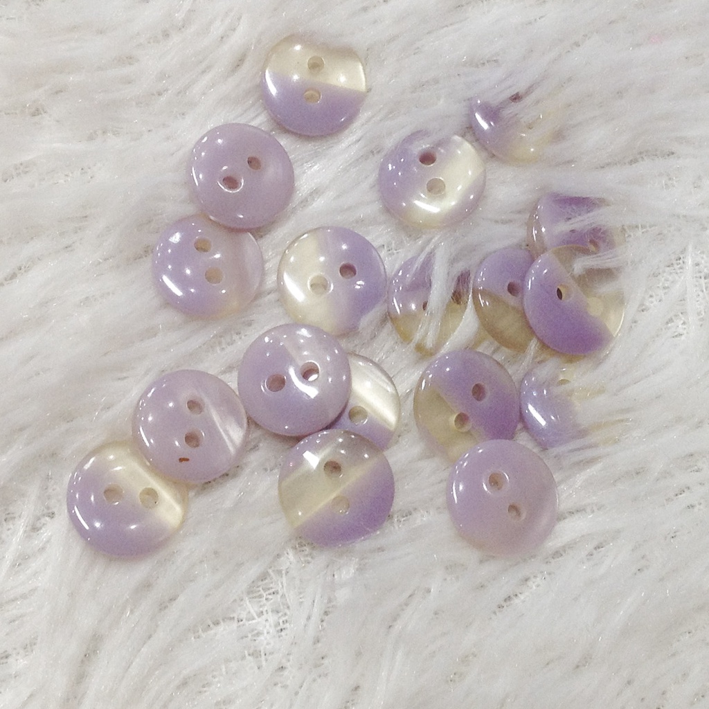 5 Nút áo sơ mi 2 lỗ hoa văn sọc nhiều màu Cúc khuy đính trang phục giá rẻ size 1.1cm