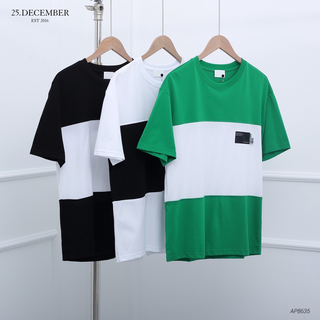 Áo phông họa tiết phối màu, chất vải cotton đẹp - 25.December AP8635