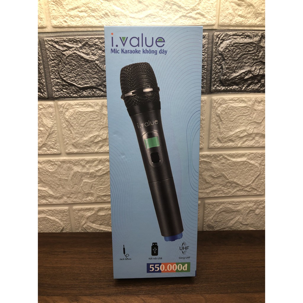 [Mã 44ELSALE2 giảm 7% đơn 300K] Micro karaoke không dây có đèn Led i.value W-18