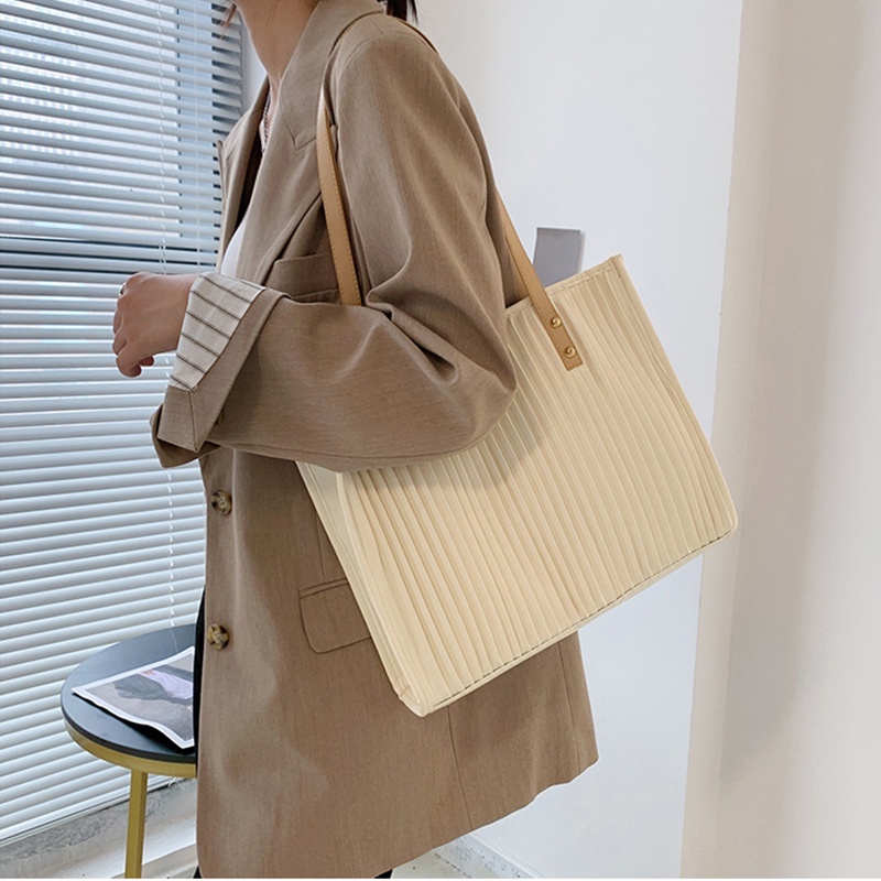 Túi xách đeo vai IELGY sức chứa lớn hoạ tiết sọc kẻ đơn giản thời trang Hàn Quốc