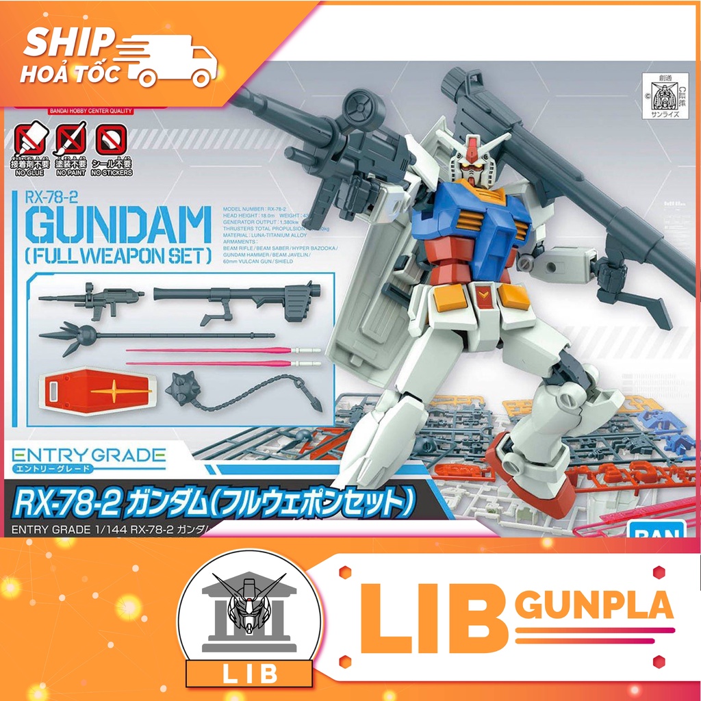 Mô Hình Gundam EG Entry Grade RX-78-2 Gundam - FULL WEAPON SET