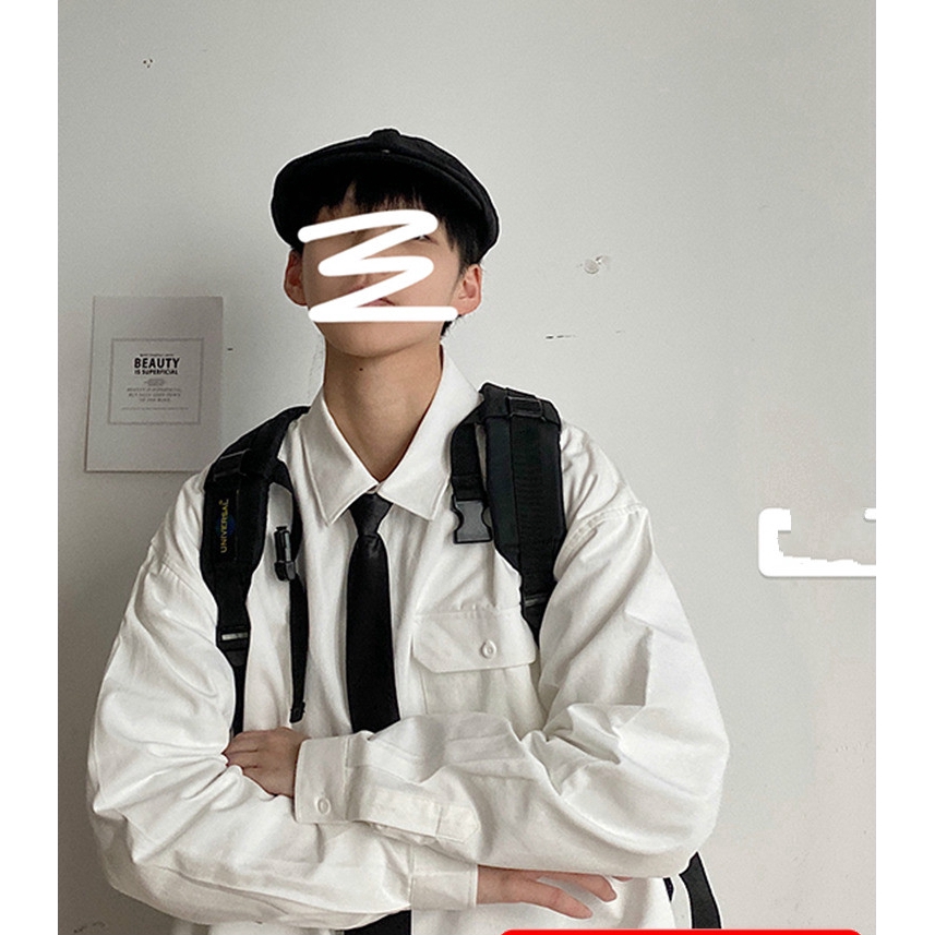 Áo Sơ Mi Tay Dài Có Túi Màu Trơn Thời Trang Nam Cá Tính