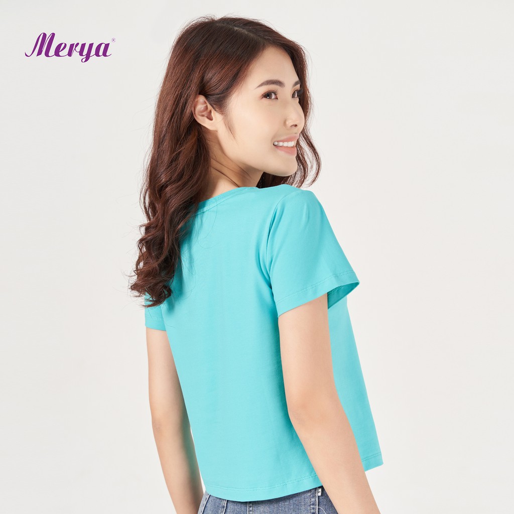 Áo thun croprop nữ 92% cotton Merya TSC0221(H1)
