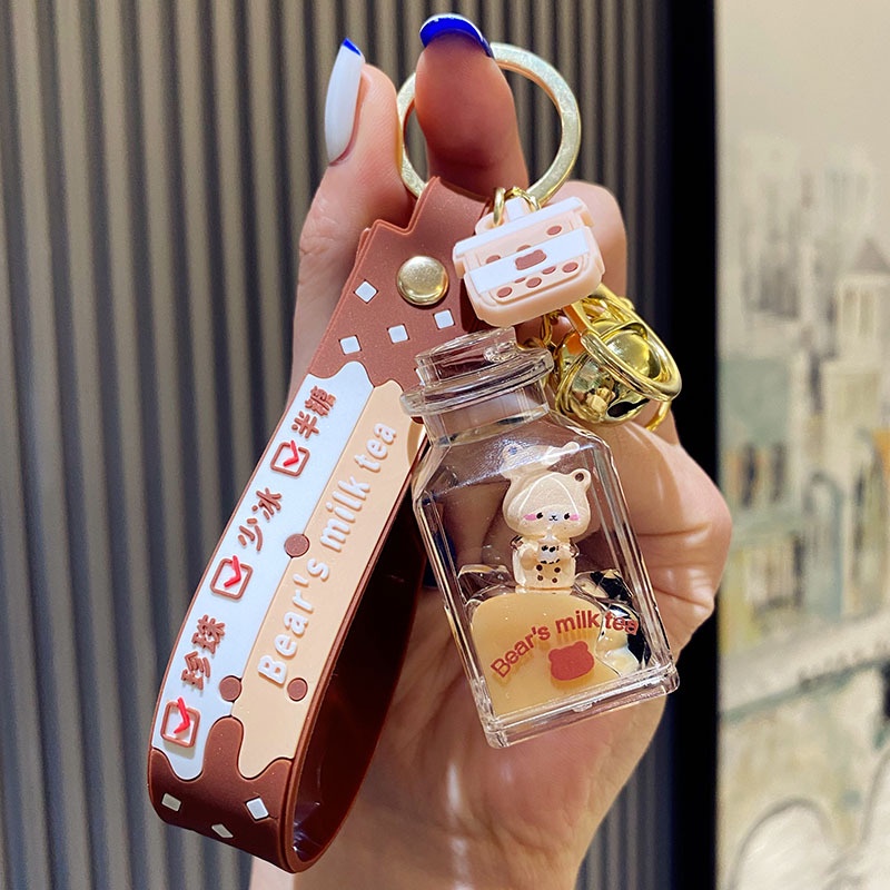 Móc Khóa Hình Ly Trà Sữa Hoạt Hình Dễ Thương