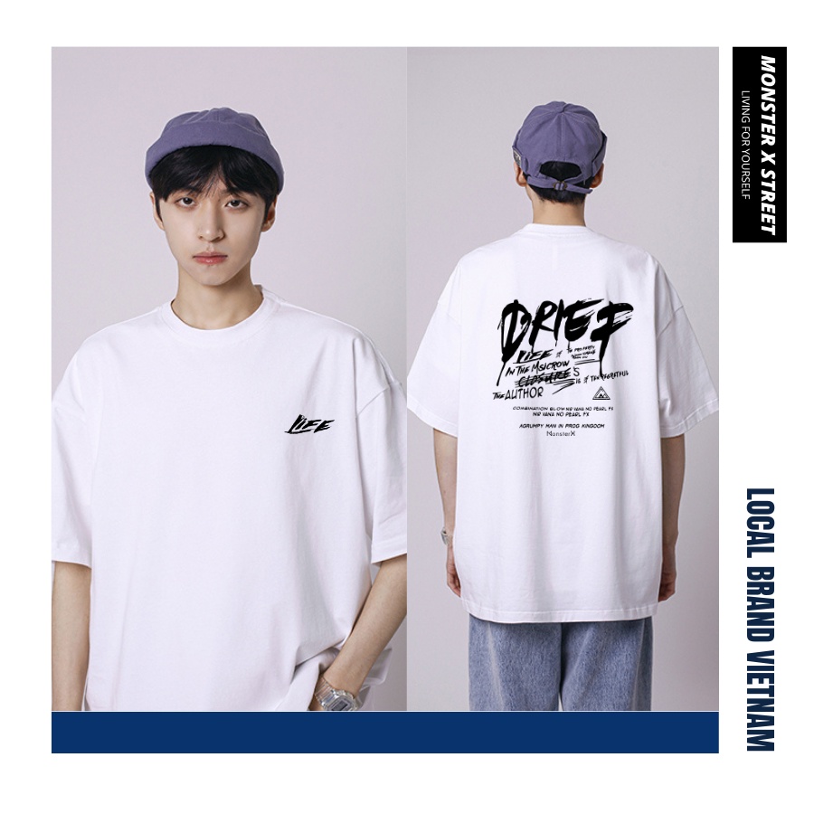 Áo thun unisex MONSTER X STREET Life phông tay lỡ nam nữ form rộng Local Brand