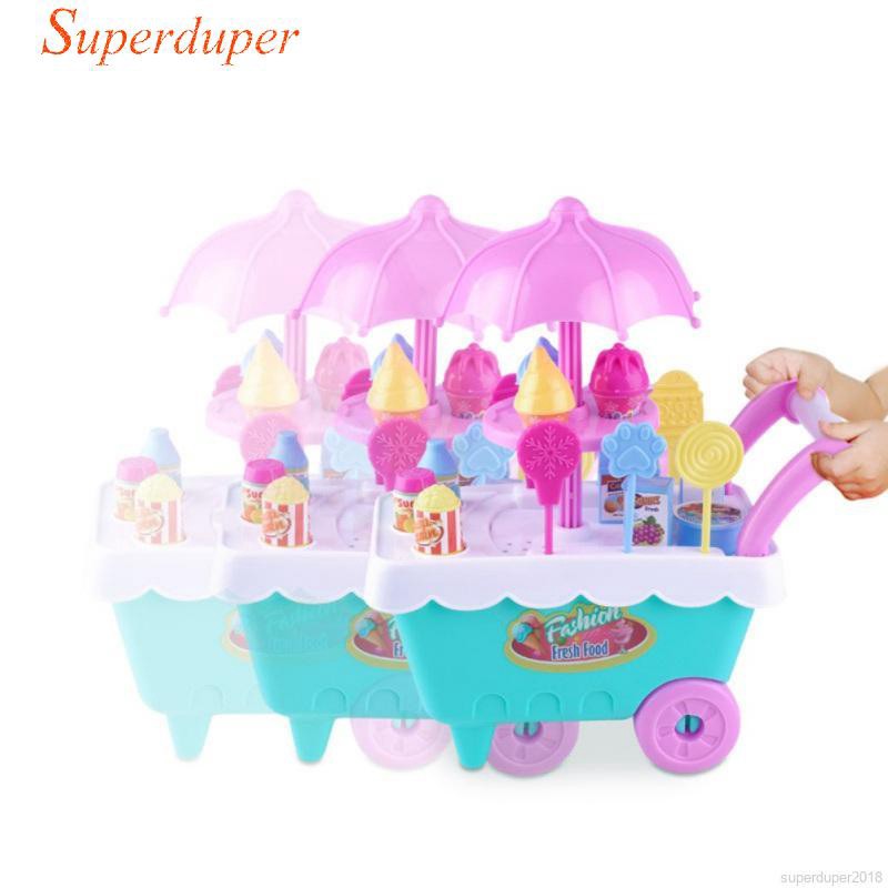 Bộ 16 miếng lắp ghép xe bán kem/ kẹo đồ chơi mềm đáng yêu vui nhộn cho trẻ em