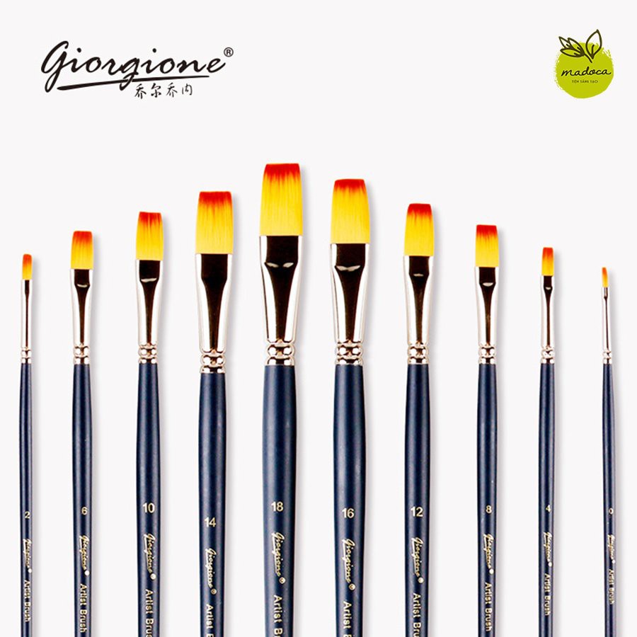 Cọ vẽ nét mảnh - dẹt - nhọn thương hiệu GiorGione - MonMarte CAO CẤP cực hot dành cho tranh sơn dầu số hóa