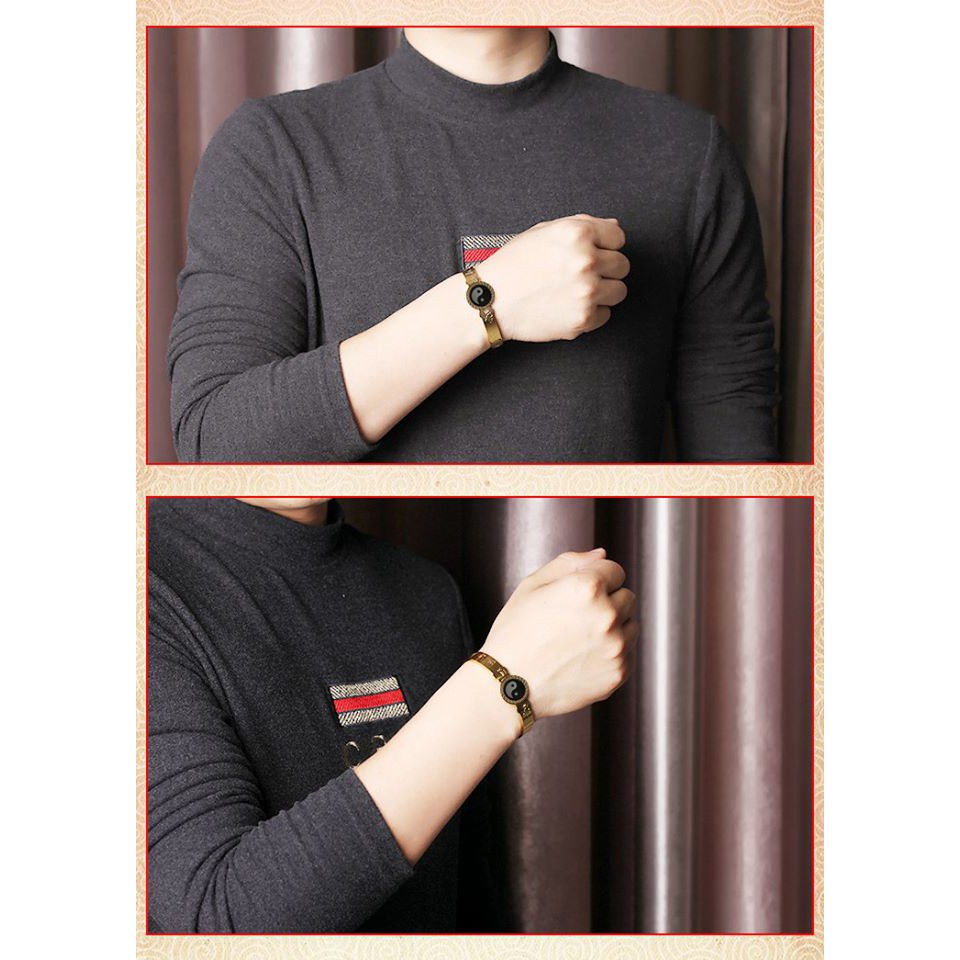 Vòng tay titan mạ vàng khắc kim quang thần chú