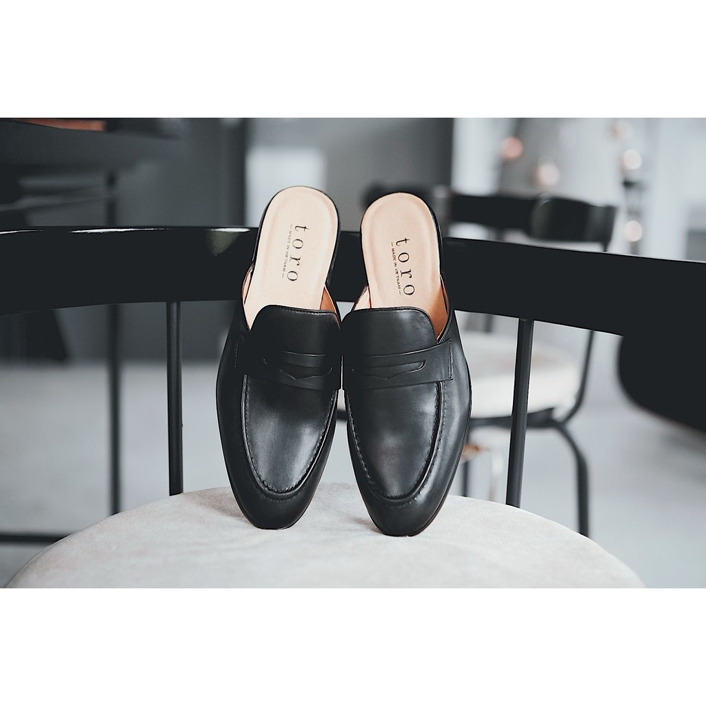 GIÀY SỤC NAM HỞ GÓT  ĐAI KHOÉT DA BÒ NGUYÊN TẤM TOROSHOES MÃ M648
