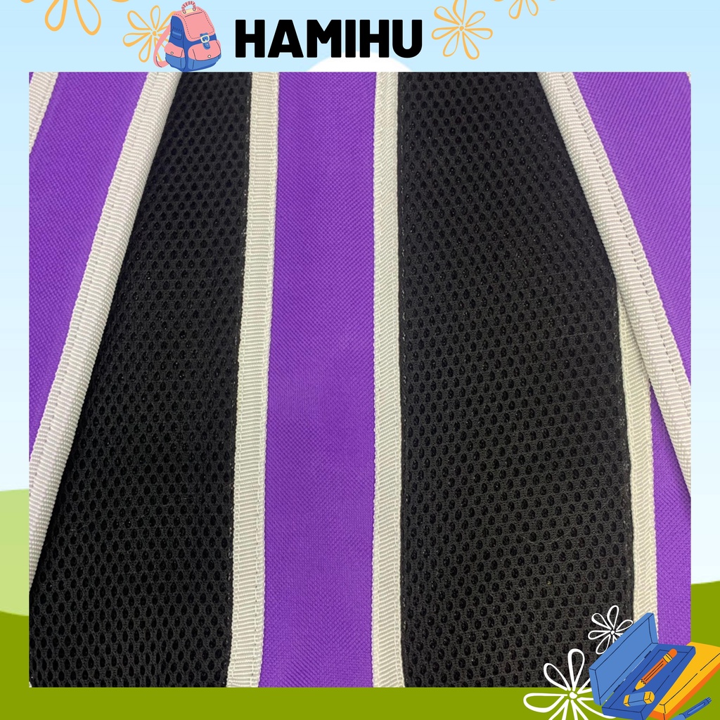 Balo thời trang bama, balo đi học Hamahu HM9, balo Ulzzang màu tím/vàng/ đen