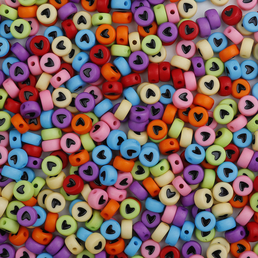 Set 100 Hạt Cườm Nhựa Acrylic 7x4mm Nhiều Màu Sắc Dùng Làm Đồ Chơi Cho Bé