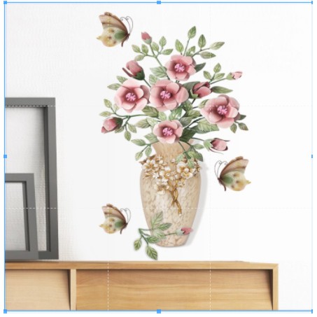 Decal trang trí tường- Bình hoa mẫu mới 02