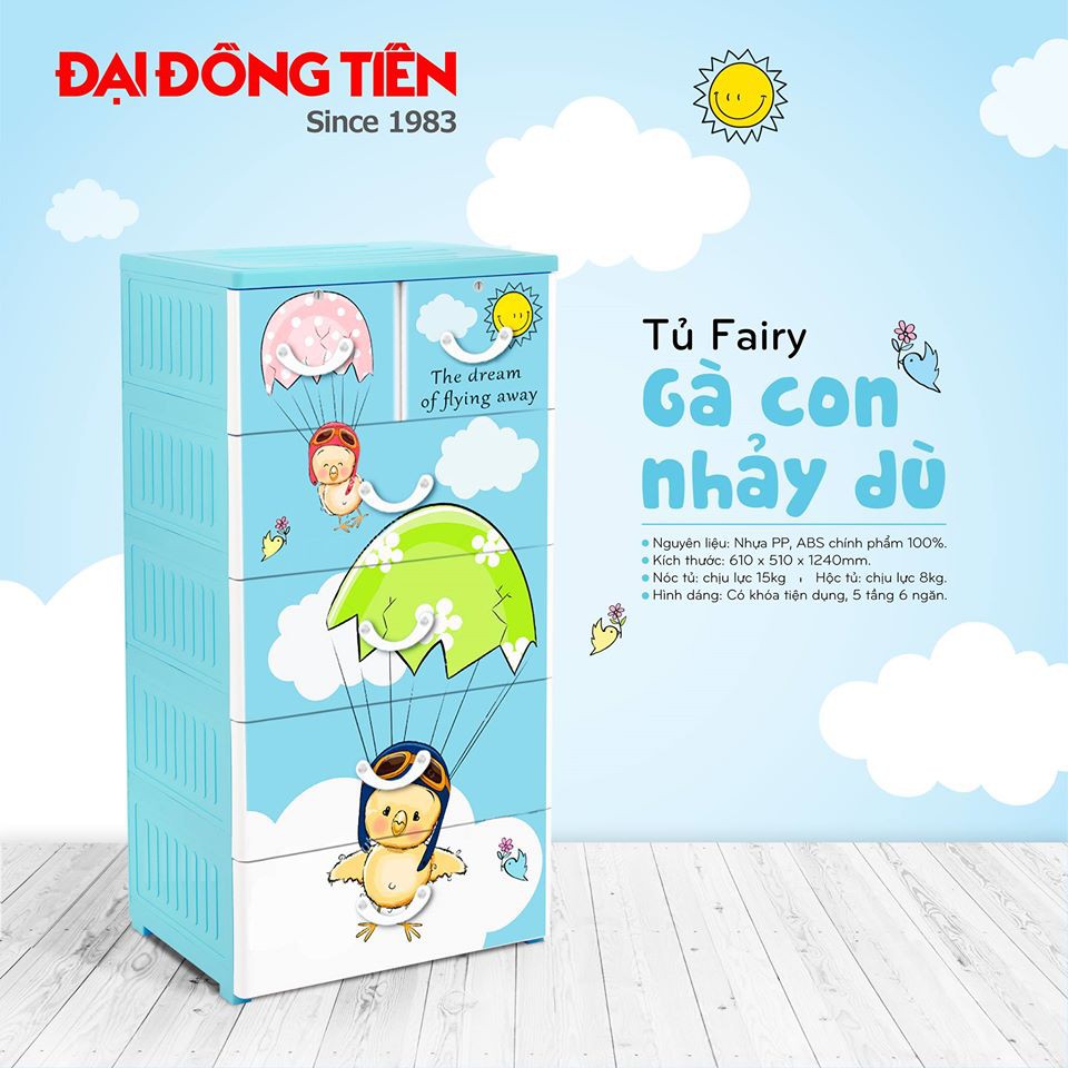 TỦ NHỰA ĐẠI ĐỒNG TIẾN NICE GÀ CON TẬP BAY- GIAO HỎA TỐC 1H