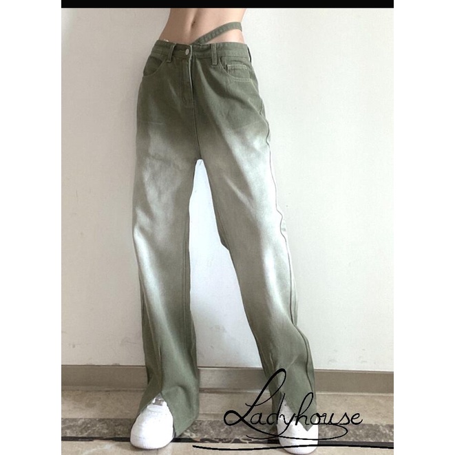 Quần jeans dài xẻ ống thời trang nữ cá tính