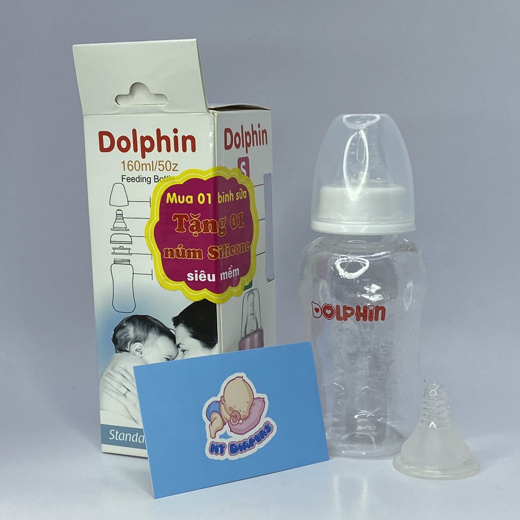 Bình Sữa Dolphin Núm Vú Siêu Mềm Đủ Size Chính Hãng