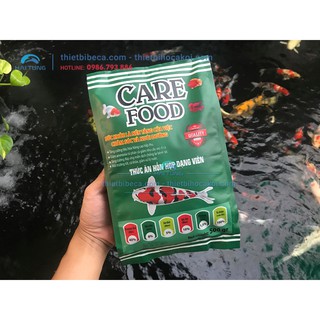 Thức ăn Care Food (dành cho cá Koi) 500gr. Thức ăn có đủ size cho cá nhỏ và vừa care food Việt Nam