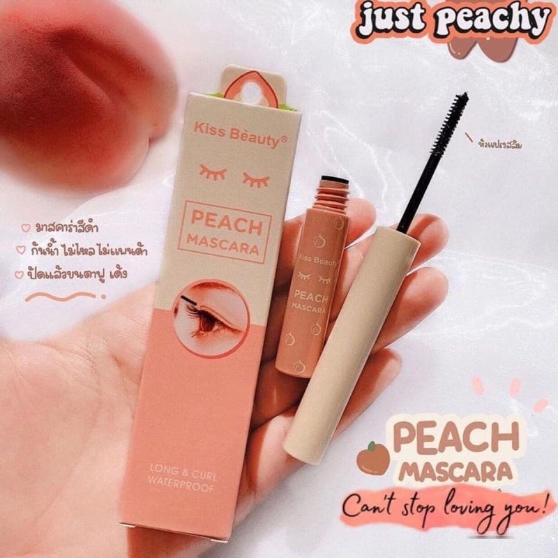 Mascara Chuốt Mi Siêu Mảnh và Cong Mi Đào PEACH KISS BEAUTY Kháng Nước Không Lem Trôi Đầu Chải Siêu Mảnh | BigBuy360 - bigbuy360.vn