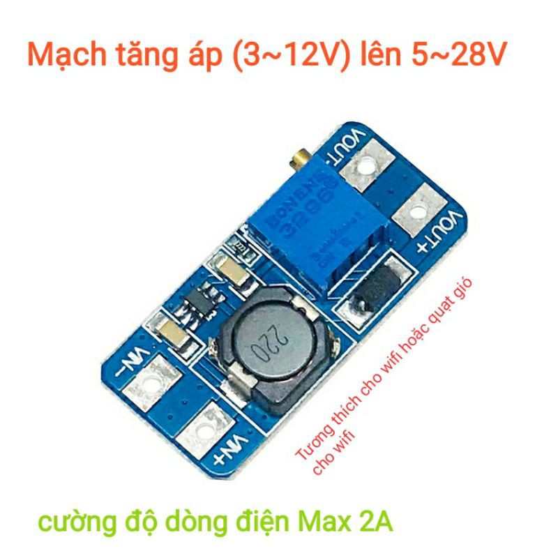 Mạnh tăng áp 5v lên 9v và 12v cho wifi