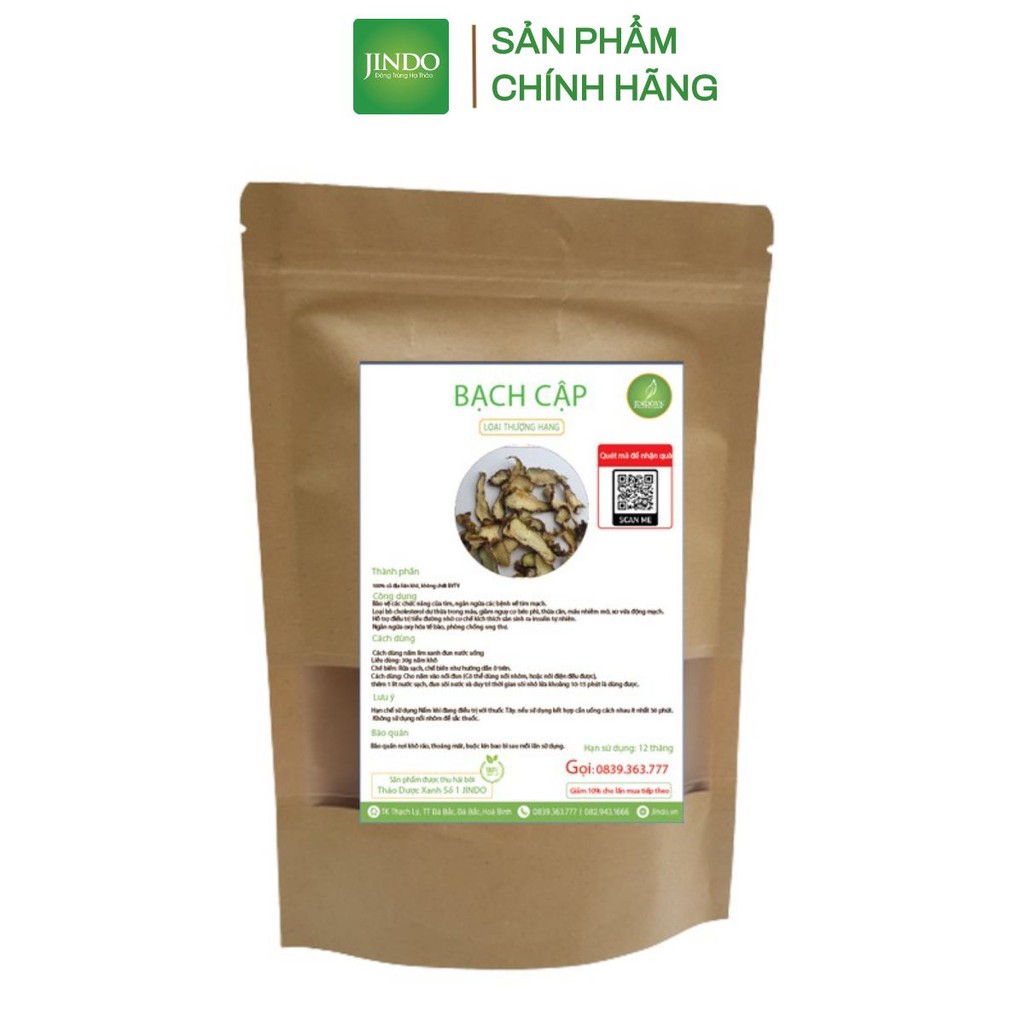 Bạch cập khô thượng hạng JINDO 500g tác dụng bổ ph ổi, cầm má u, sinh cơ