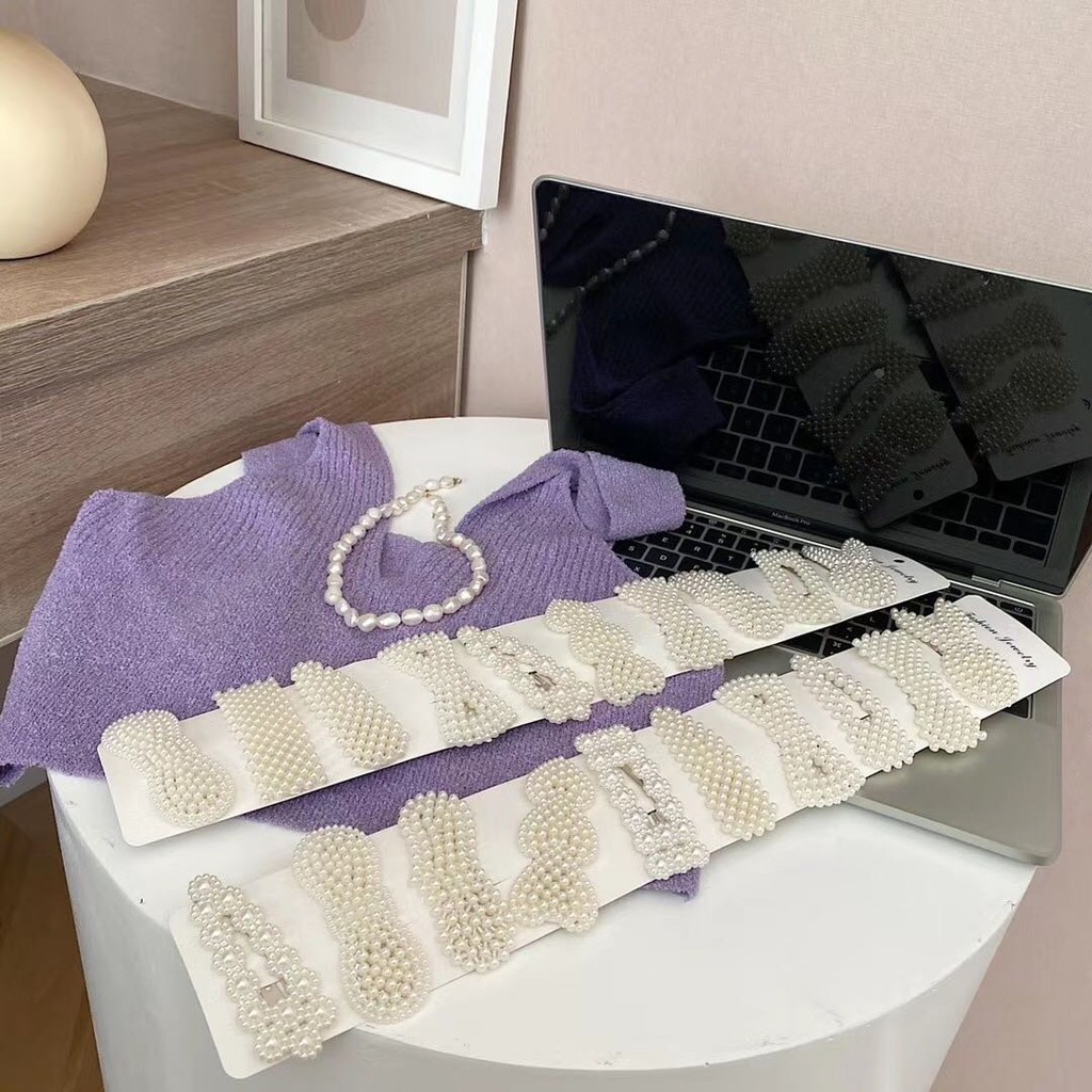 Kẹp Tóc Đính Ngọc Trai Nhân Tạo Phong Cách Hàn Quốc Xinh Xắn Cho Nữ