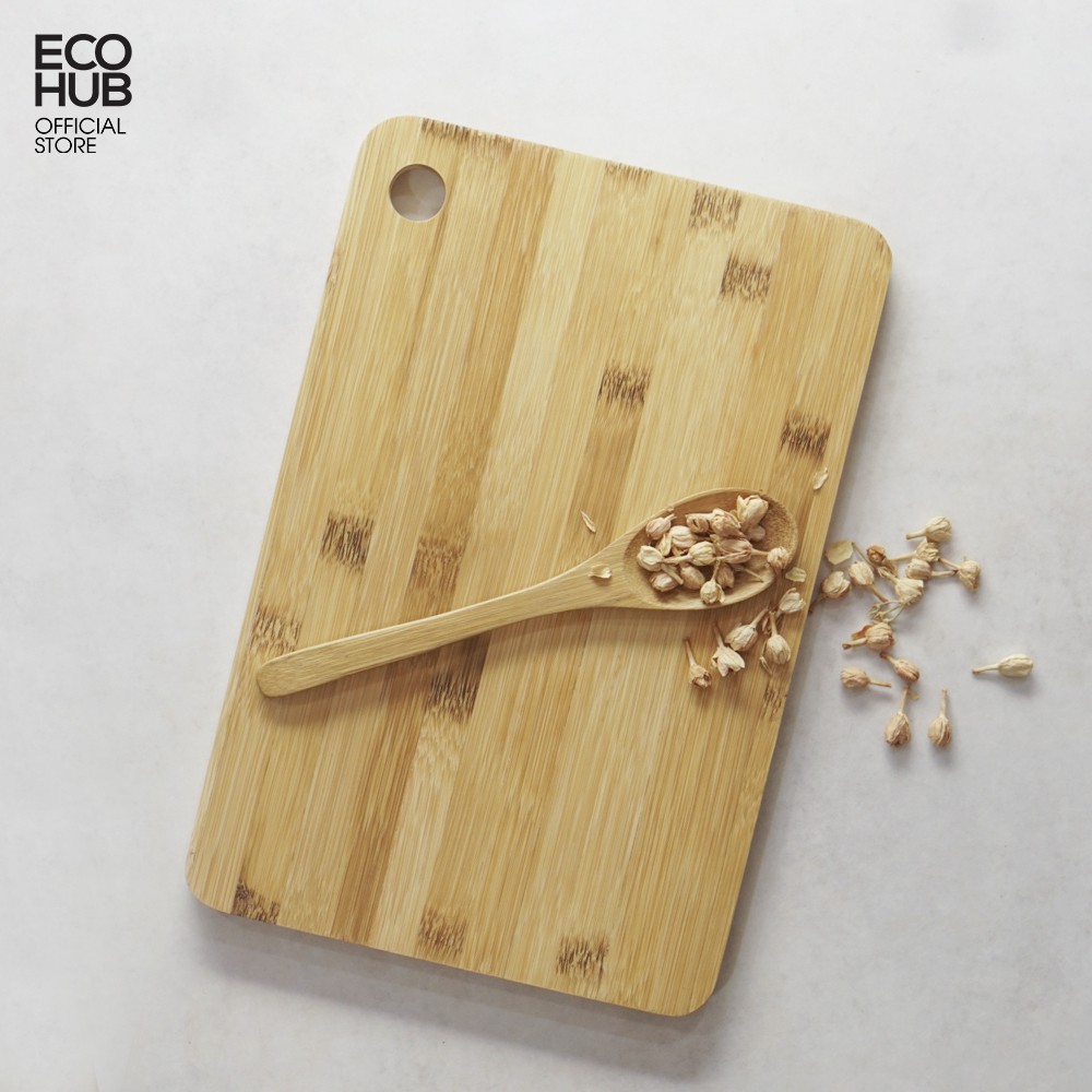 Thớt tre tự nhiên ECOHUB, Chặt / Thái, Cứng, Kháng khuẩn hơn gỗ / nhiều Size | E00145 (Bamboo Cutting Board)