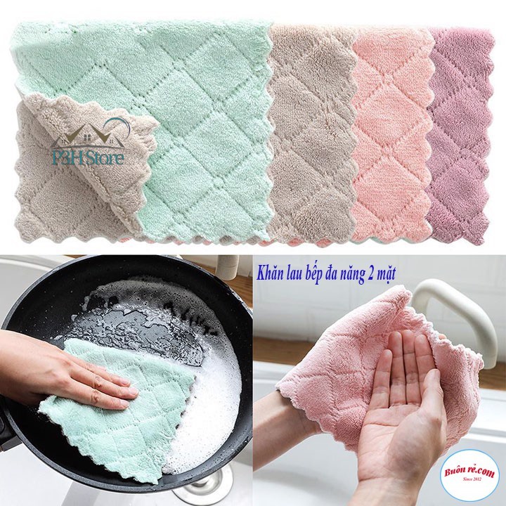 Khăn lau bếp nhỏ đa năng 2 mặt siêu thấm  kháng khuẩn