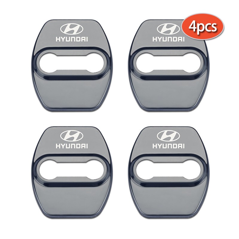 Bộ 4 Vỏ Bảo Vệ Khóa Cửa Xe Hơi Hyundai Elantra i10 i30 Ioniq Atos Getz Bằng Thép Không Gỉ