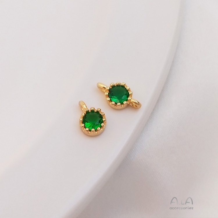 Mặt Dây Chuyền Mạ Vàng 14k Đính Đá Zircon Xinh Xắn (3A)