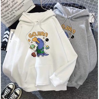 HP86 áo hôdie nỉ khủng long phun lửa gọjira, áo hoodie nỉ bông khủng long GOJIRA dáng to rộng
